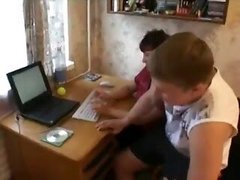 Russian boys teaching mom...